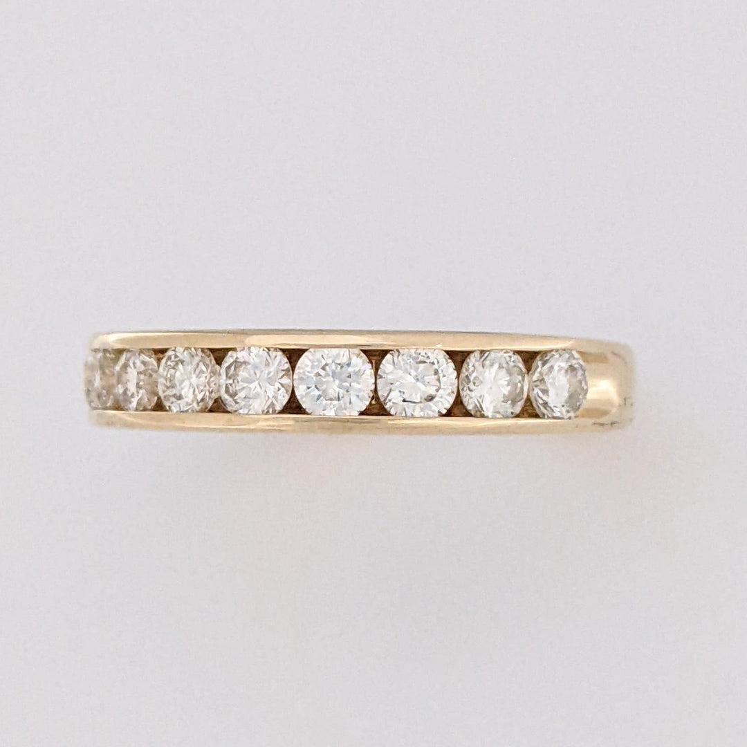 14K .96 CARAT TOTAL WEIGHT SI1 H DIAMOND ROUND (12) ESTATE CHANNEL BAND 3.3 GRAMS