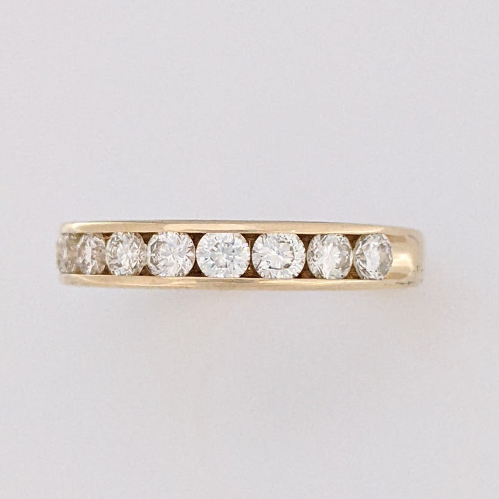 14K .96 CARAT TOTAL WEIGHT SI1 H DIAMOND ROUND (12) ESTATE CHANNEL BAND 3.3 GRAMS