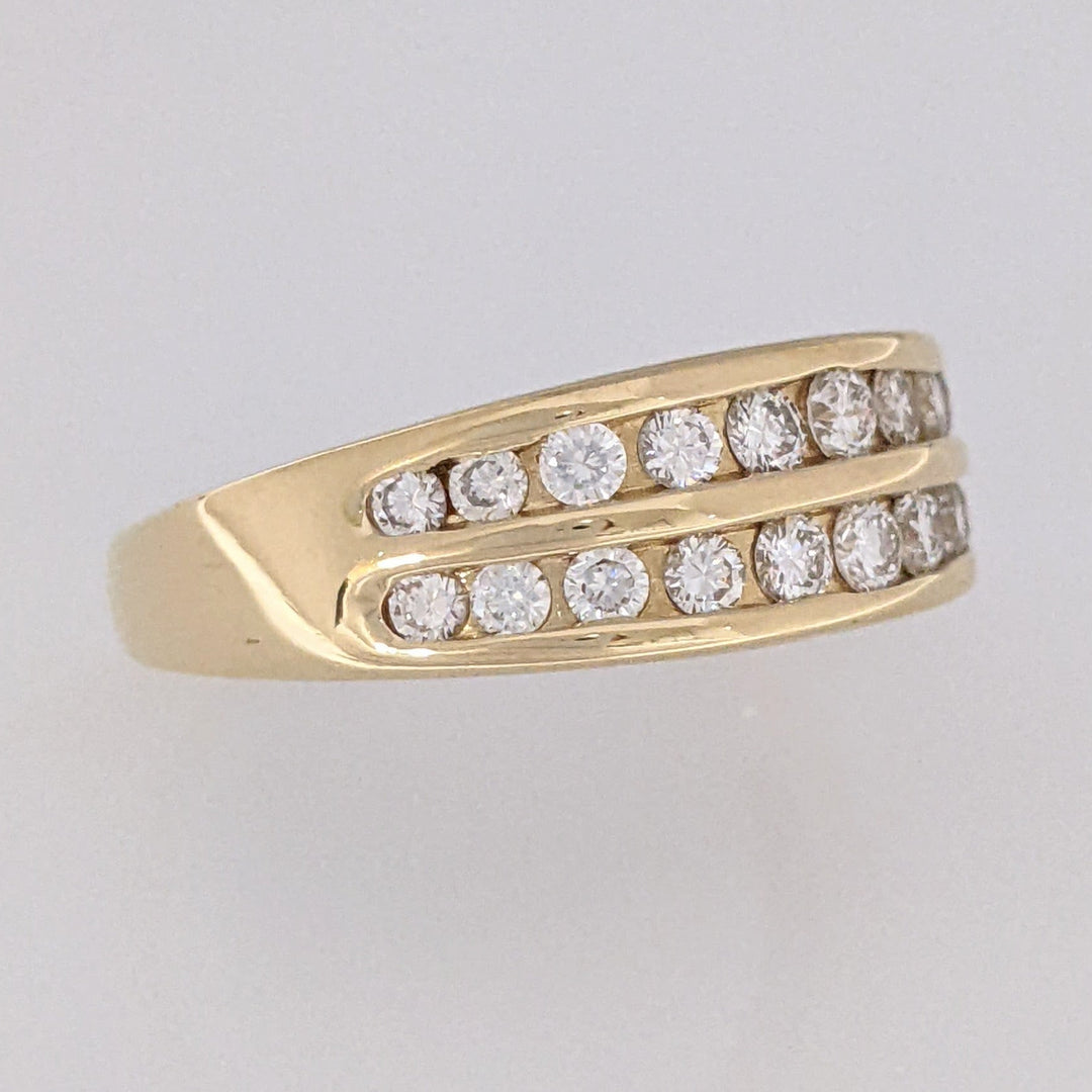 18K 1.02 CARAT TOTAL WEIGHT SI2 I DIAMOND ROUND (22) 2-ROW ESTATE CHANNEL BAND 8.3 GRAMS