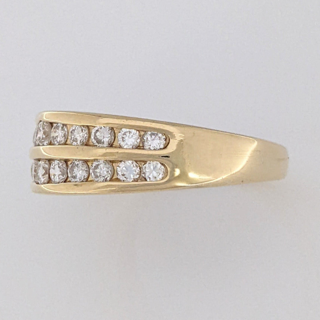 18K 1.02 CARAT TOTAL WEIGHT SI2 I DIAMOND ROUND (22) 2-ROW ESTATE CHANNEL BAND 8.3 GRAMS