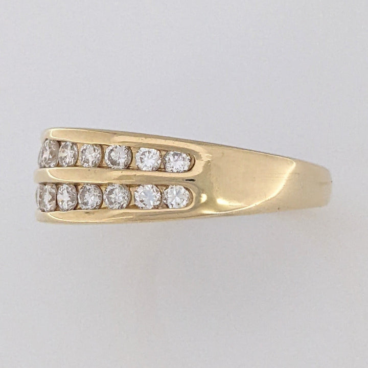 18K 1.02 CARAT TOTAL WEIGHT SI2 I DIAMOND ROUND (22) 2-ROW ESTATE CHANNEL BAND 8.3 GRAMS
