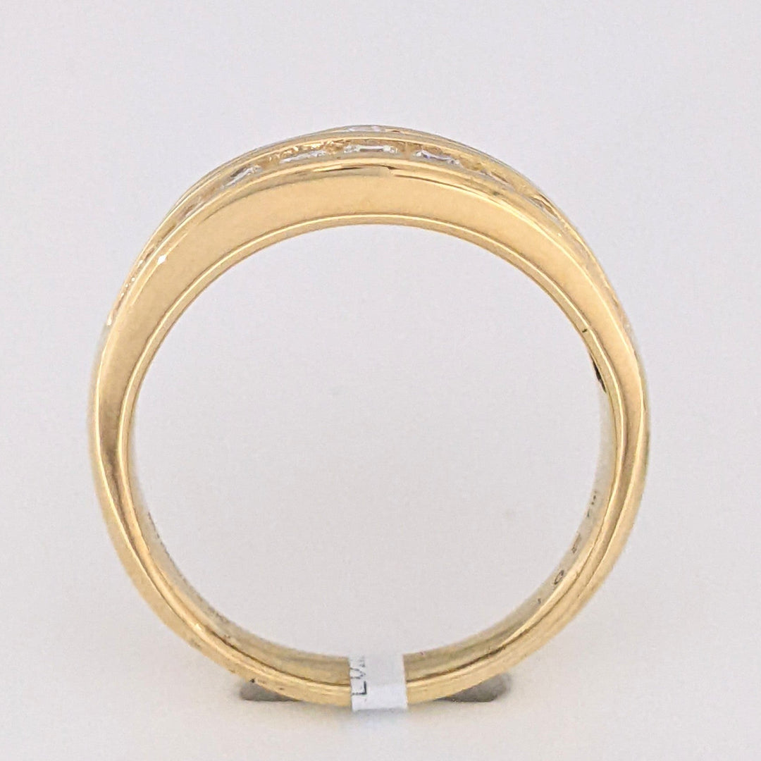 18K 1.02 CARAT TOTAL WEIGHT SI2 I DIAMOND ROUND (22) 2-ROW ESTATE CHANNEL BAND 8.3 GRAMS