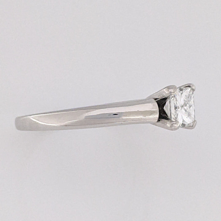 14K WHITE .70 CARAT TOTAL SI2 H DIAMOND PRINCESS CUT ESTATE RING 4.6 GRAMS