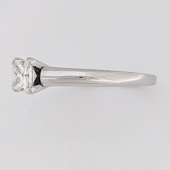 14K WHITE .70 CARAT TOTAL SI2 H DIAMOND PRINCESS CUT ESTATE RING 4.6 GRAMS