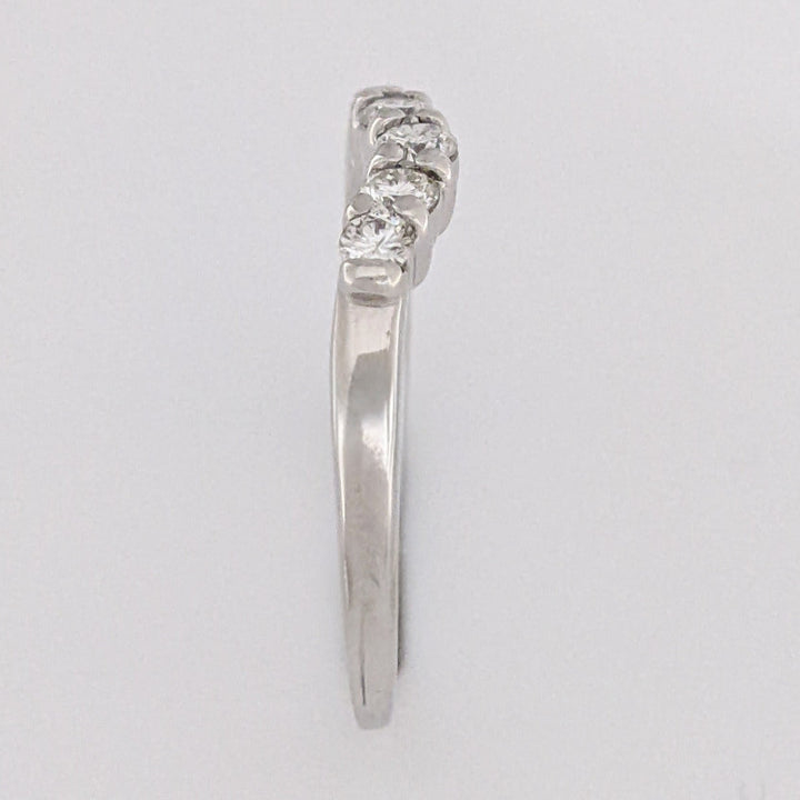 14K WHITE .27 CARAT TOTAL WEIGHT SI2 I DIAMOND ROUND (5) PRONG-SET CURVED ESTATE BAND 2.2 GRAMS