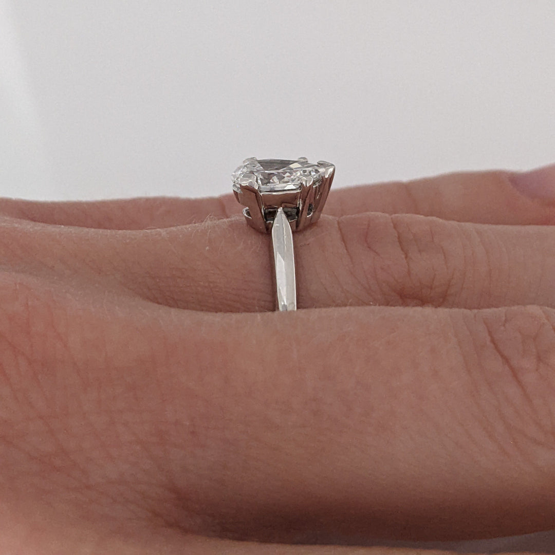PLATINUM 1.22 CARAT TOTAL VS1 D DIAMOND PEAR ESTATE SOLITAIRE RING 4.5 GRAMS