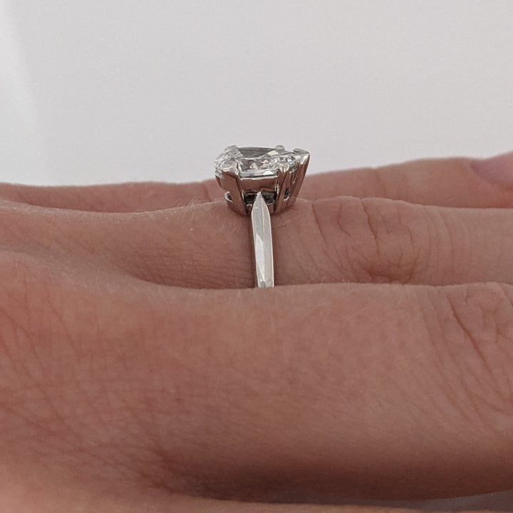 PLATINUM 1.22 CARAT TOTAL VS1 D DIAMOND PEAR ESTATE SOLITAIRE RING 4.5 GRAMS