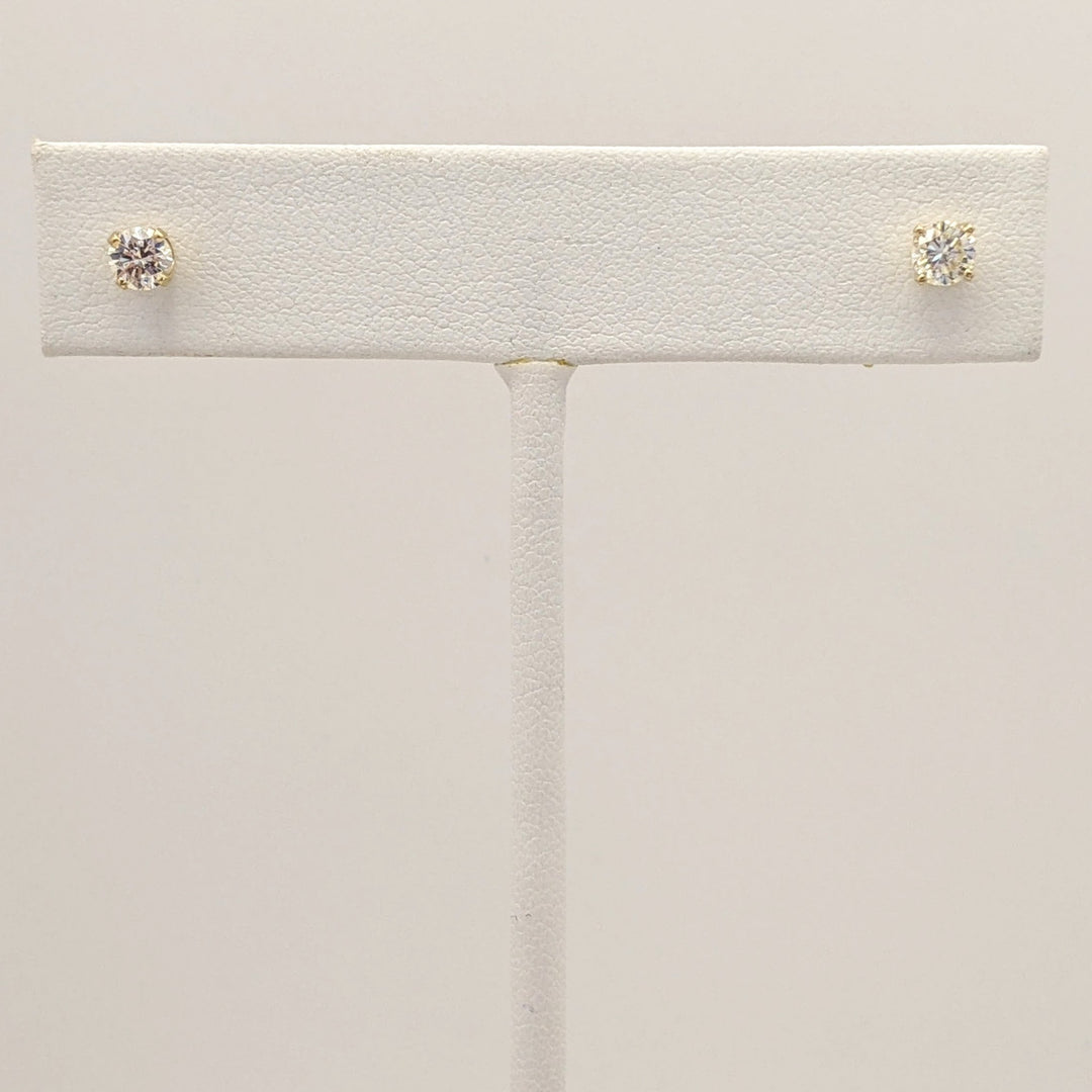 14K .46 CARAT TOTAL WEIGHT SI2 I DIAMOND ROUND ESTATE STUD EARRINGS 0.7 GRAMS