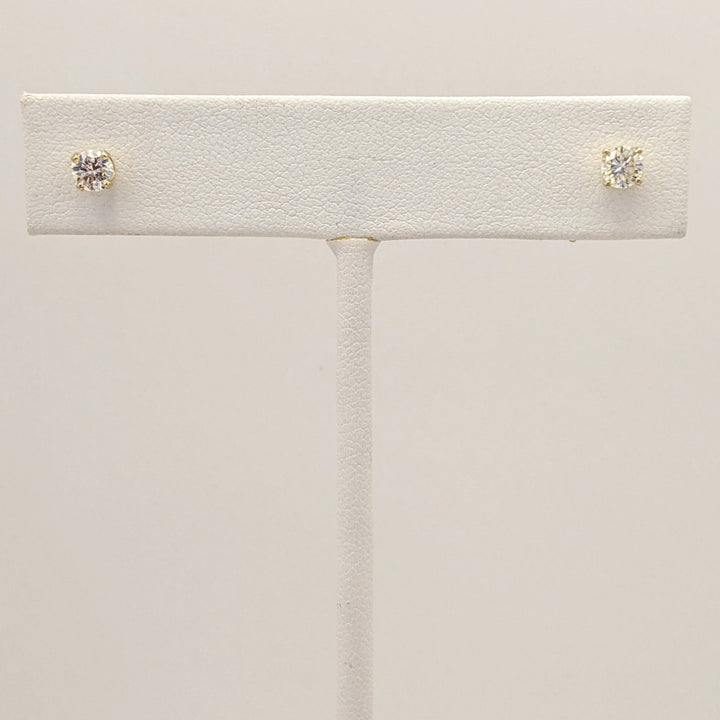 14K .46 CARAT TOTAL WEIGHT SI2 I DIAMOND ROUND ESTATE STUD EARRINGS 0.7 GRAMS