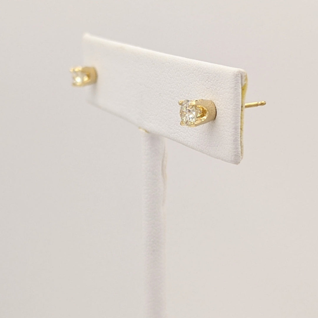 14K .46 CARAT TOTAL WEIGHT SI2 I DIAMOND ROUND ESTATE STUD EARRINGS 0.7 GRAMS