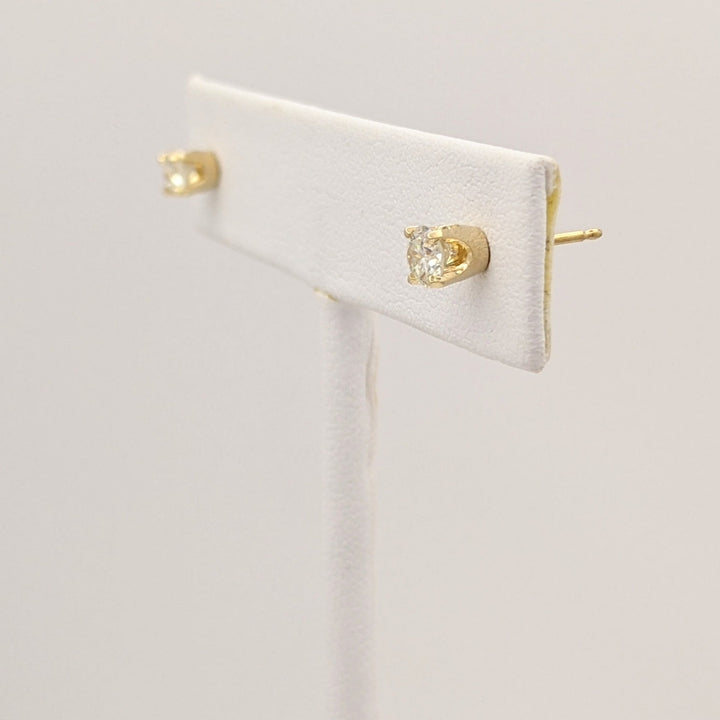 14K .46 CARAT TOTAL WEIGHT SI2 I DIAMOND ROUND ESTATE STUD EARRINGS 0.7 GRAMS