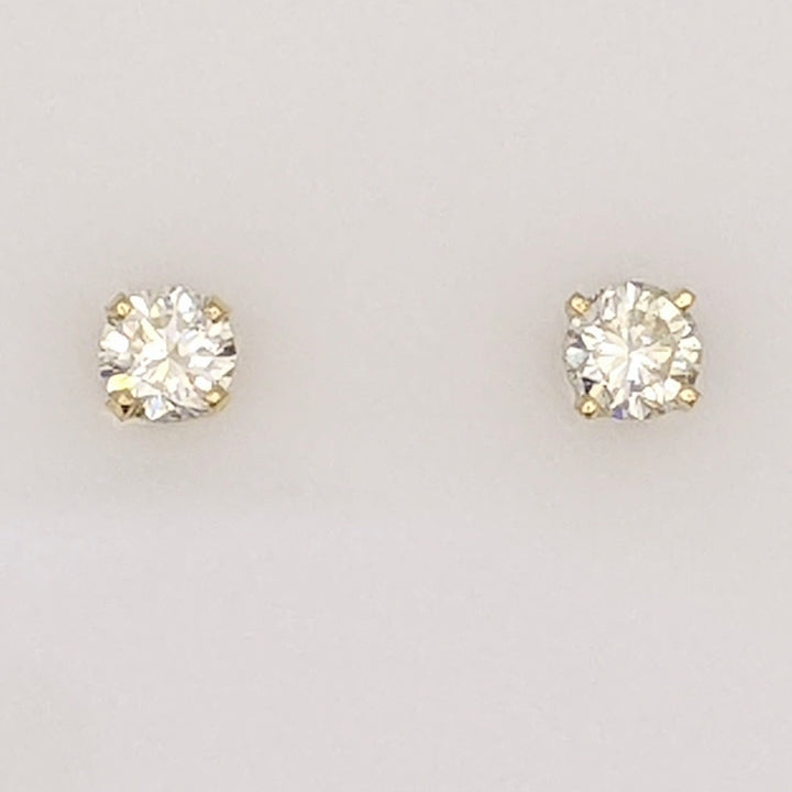 14K .46 CARAT TOTAL WEIGHT SI2 I DIAMOND ROUND ESTATE STUD EARRINGS 0.7 GRAMS