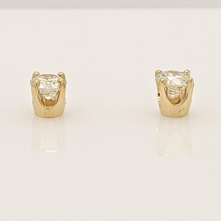 14K .46 CARAT TOTAL WEIGHT SI2 I DIAMOND ROUND ESTATE STUD EARRINGS 0.7 GRAMS
