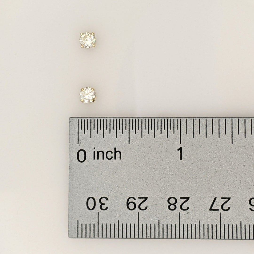 14K .46 CARAT TOTAL WEIGHT SI2 I DIAMOND ROUND ESTATE STUD EARRINGS 0.7 GRAMS