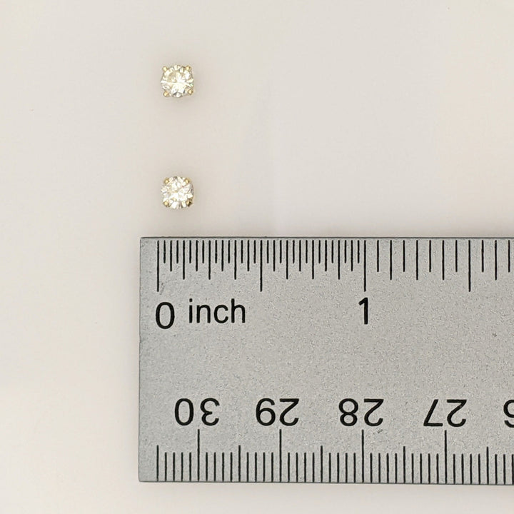 14K .46 CARAT TOTAL WEIGHT SI2 I DIAMOND ROUND ESTATE STUD EARRINGS 0.7 GRAMS