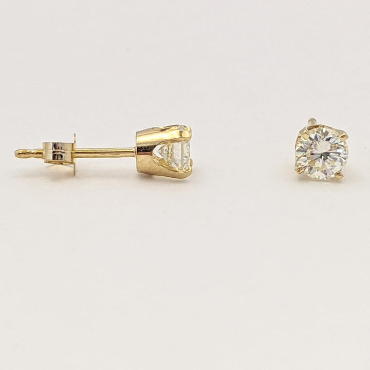 14K .46 CARAT TOTAL WEIGHT SI2 I DIAMOND ROUND ESTATE STUD EARRINGS 0.7 GRAMS