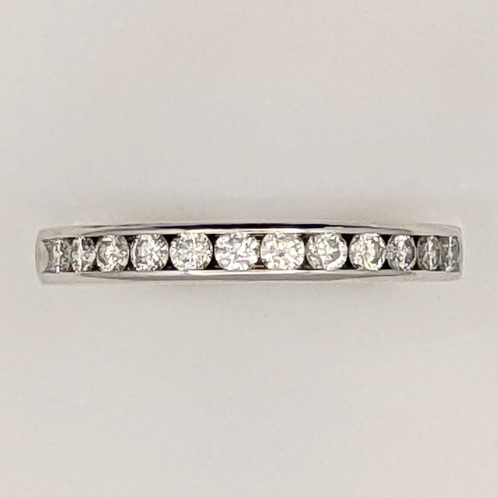 14K .42 CARAT TOTAL WEIGHT SI2 H DIAMOND ROUND (12) ESTATE CHANNEL BAND 2.6 GRAMS