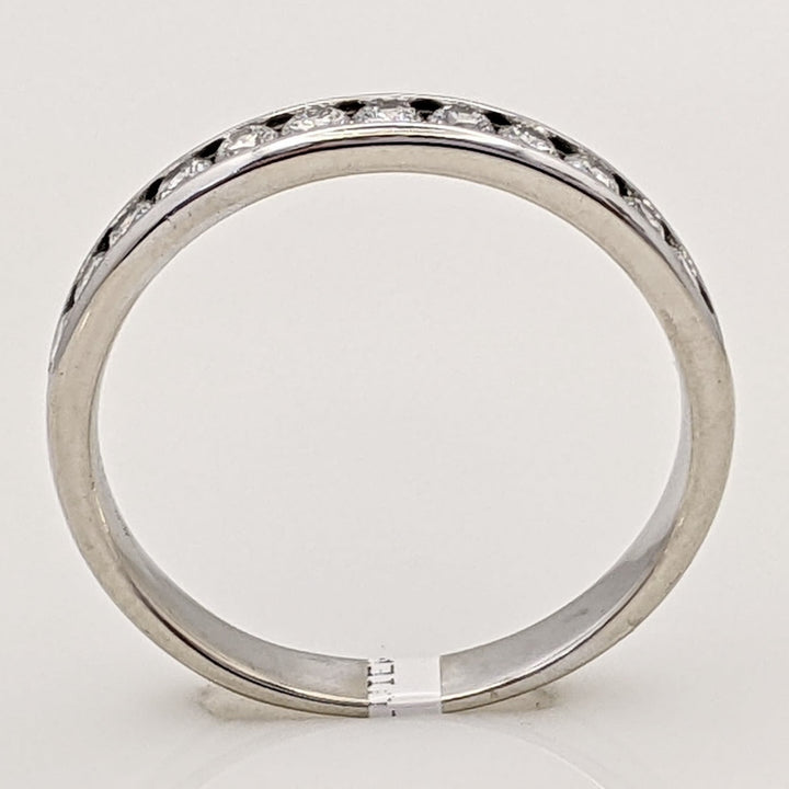 14K .42 CARAT TOTAL WEIGHT SI2 H DIAMOND ROUND (12) ESTATE CHANNEL BAND 2.6 GRAMS