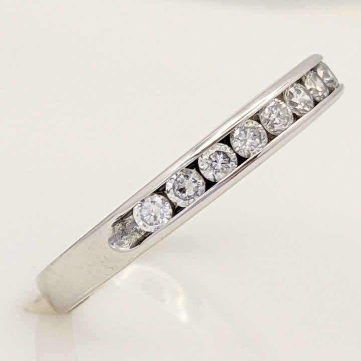 14K .42 CARAT TOTAL WEIGHT SI2 H DIAMOND ROUND (12) ESTATE CHANNEL BAND 2.6 GRAMS