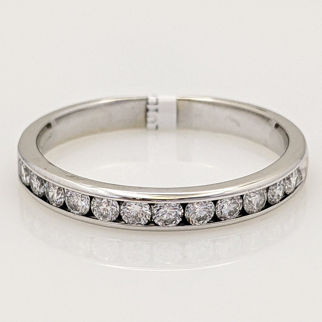 14K .42 CARAT TOTAL WEIGHT SI2 H DIAMOND ROUND (12) ESTATE CHANNEL BAND 2.6 GRAMS