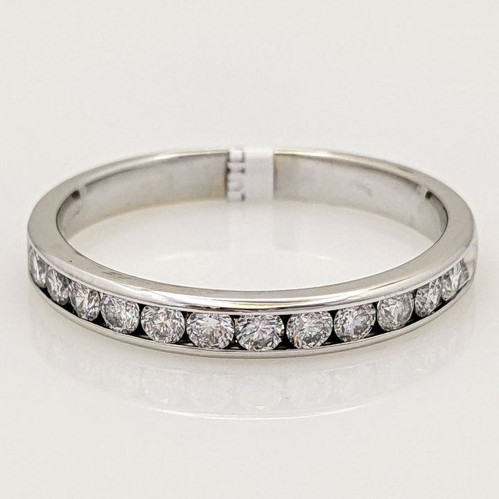 14K .42 CARAT TOTAL WEIGHT SI2 H DIAMOND ROUND (12) ESTATE CHANNEL BAND 2.6 GRAMS