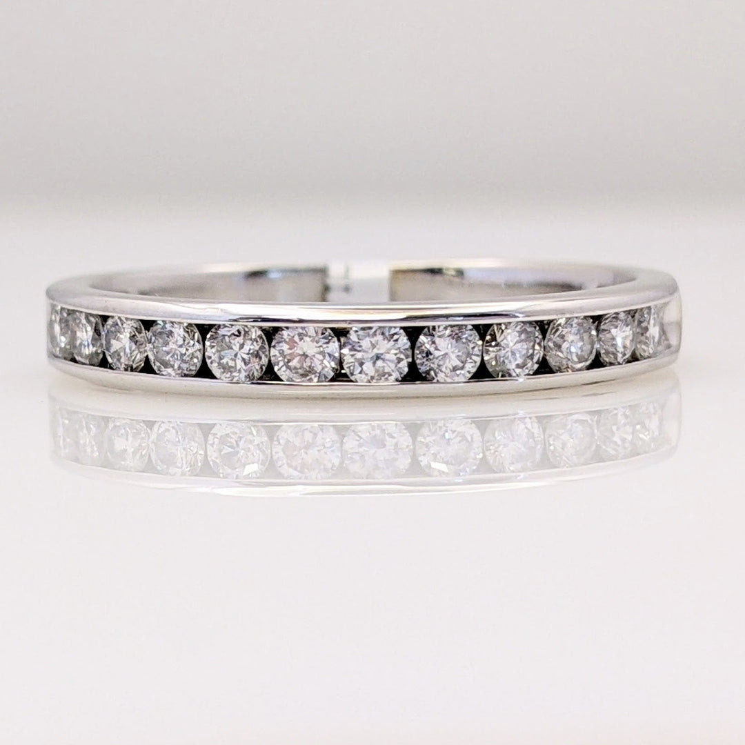 14K .42 CARAT TOTAL WEIGHT SI2 H DIAMOND ROUND (12) ESTATE CHANNEL BAND 2.6 GRAMS