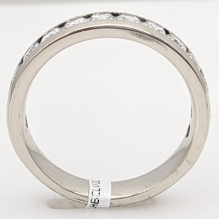 14K WHITE .91 CARAT TOTAL WEIGHT SI2 I DIAMOND ROUND (14) ESTATE CHANNEL BAND 4.6 GRAMS
