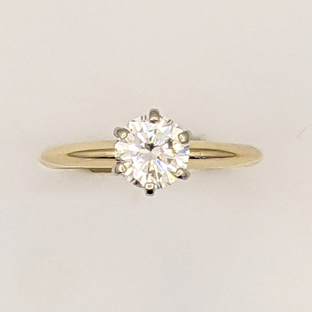 14K .75 CARAT TOTAL SI2 J DIAMOND ROUND ESTATE SOLITAIRE RING 2.0 GRAMS