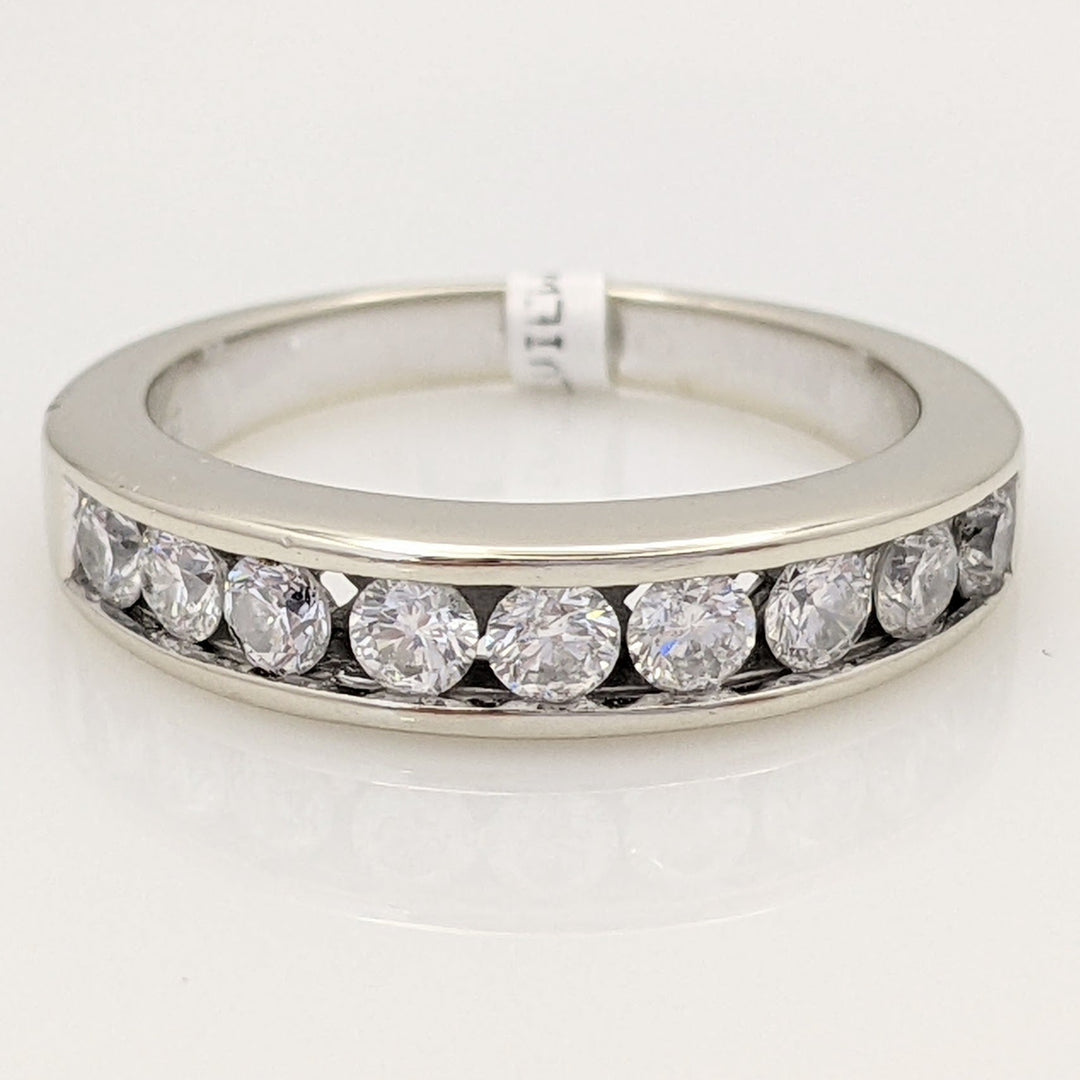 14K WHITE .63 CARAT TOTAL WEIGHT I1 G DIAMOND ROUND ESTATE CHANNEL BAND 4.8 GRAMS