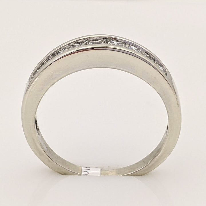 14K WHITE .36 CARAT TOTAL WEIGHT I1 H DIAMOND PRINCESS CUT (9) ESTATE CHANNEL BAND 2.8 GRAMS