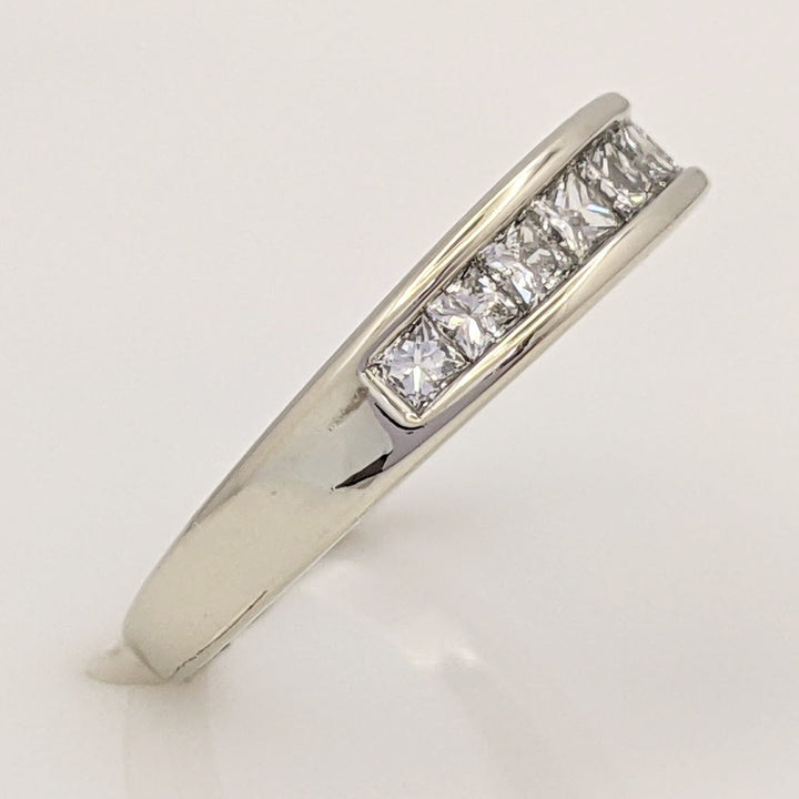 14K WHITE .36 CARAT TOTAL WEIGHT I1 H DIAMOND PRINCESS CUT (9) ESTATE CHANNEL BAND 2.8 GRAMS