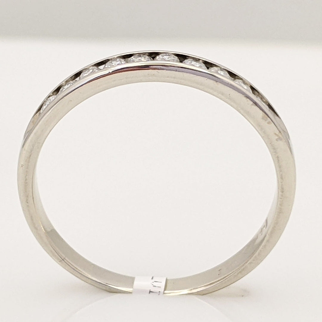 14K WHITE .25 CARAT TOTAL WEIGHT I1 H DIAMOND ROUND (10) ESTATE CHANNEL BAND 2.0 GRAMS