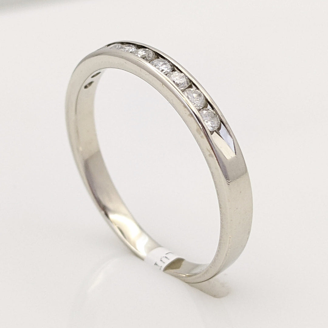 14K WHITE .25 CARAT TOTAL WEIGHT I1 H DIAMOND ROUND (10) ESTATE CHANNEL BAND 2.0 GRAMS