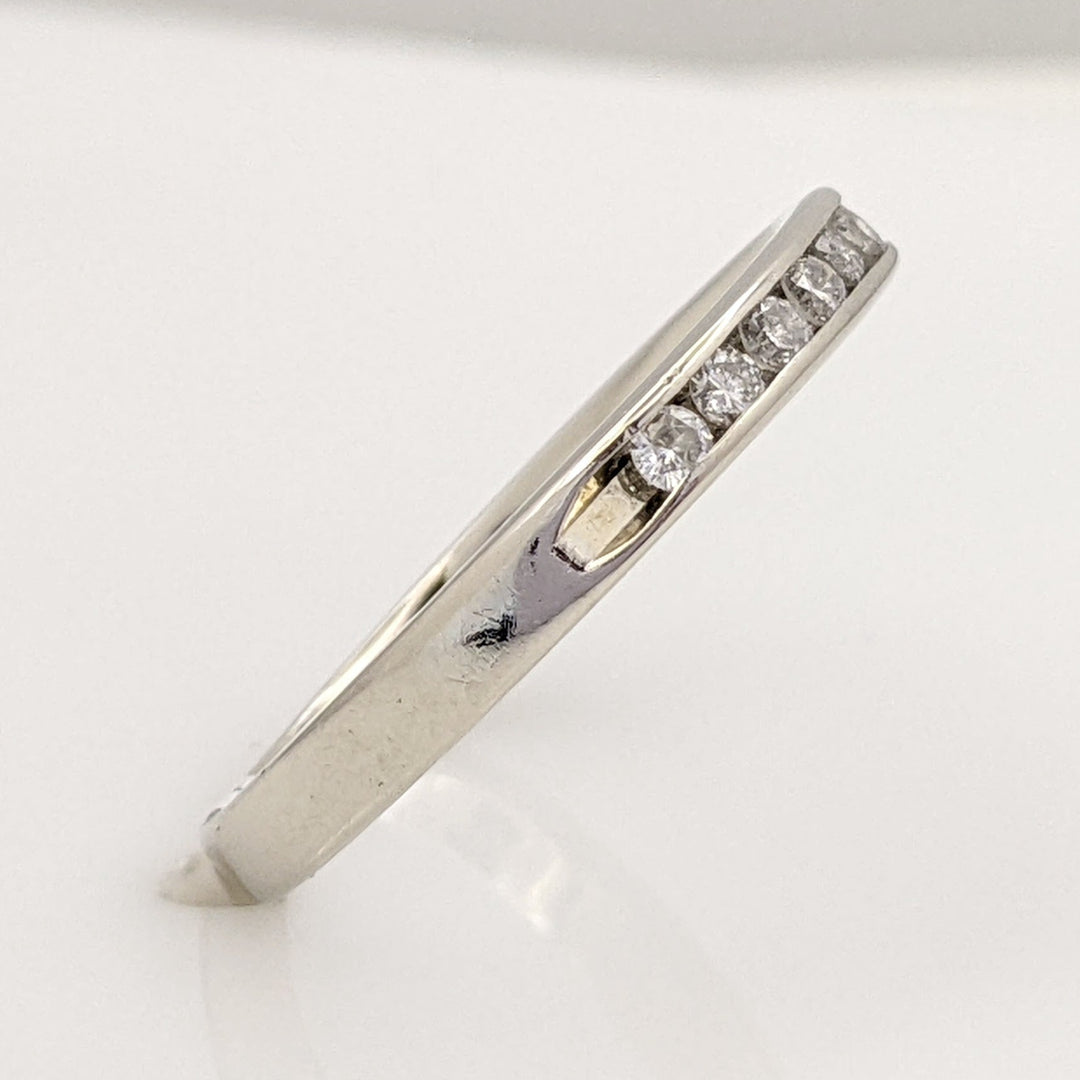14K WHITE .25 CARAT TOTAL WEIGHT I1 H DIAMOND ROUND (10) ESTATE CHANNEL BAND 2.0 GRAMS