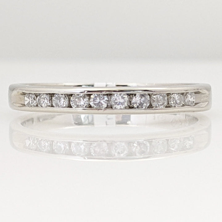 14K WHITE .25 CARAT TOTAL WEIGHT I1 H DIAMOND ROUND (10) ESTATE CHANNEL BAND 2.0 GRAMS