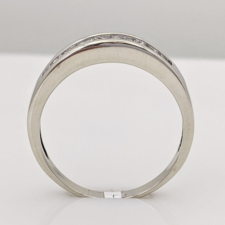 14K WHITE .54 CARAT TOTAL WEIGHT SI2 H DIAMOND PRINCESS CUT (9) ESTATE BAND 3.2 GRAMS
