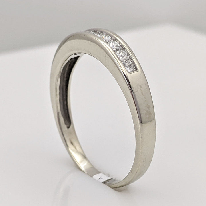 14K WHITE .54 CARAT TOTAL WEIGHT SI2 H DIAMOND PRINCESS CUT (9) ESTATE BAND 3.2 GRAMS