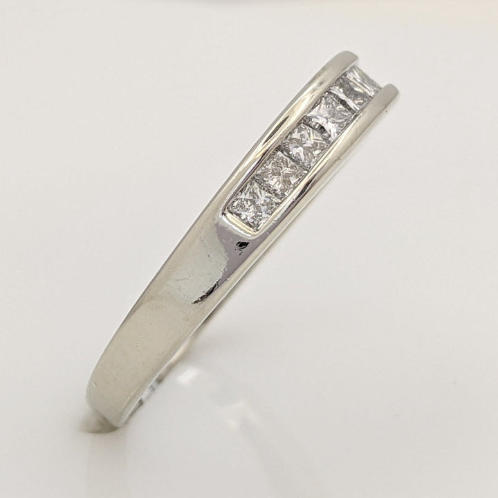 14K WHITE .54 CARAT TOTAL WEIGHT SI2 H DIAMOND PRINCESS CUT (9) ESTATE BAND 3.2 GRAMS