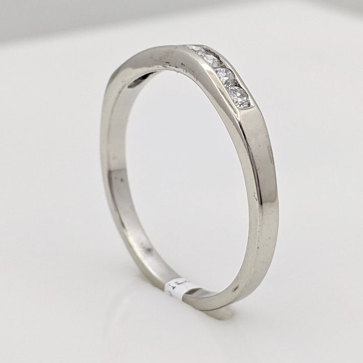 14K WHITE .28 CARAT TOTAL WEIGHT SI2 H DIAMOND ROUND (7) CURVED ESTATE CHANNEL BAND 2.3 GRAMS