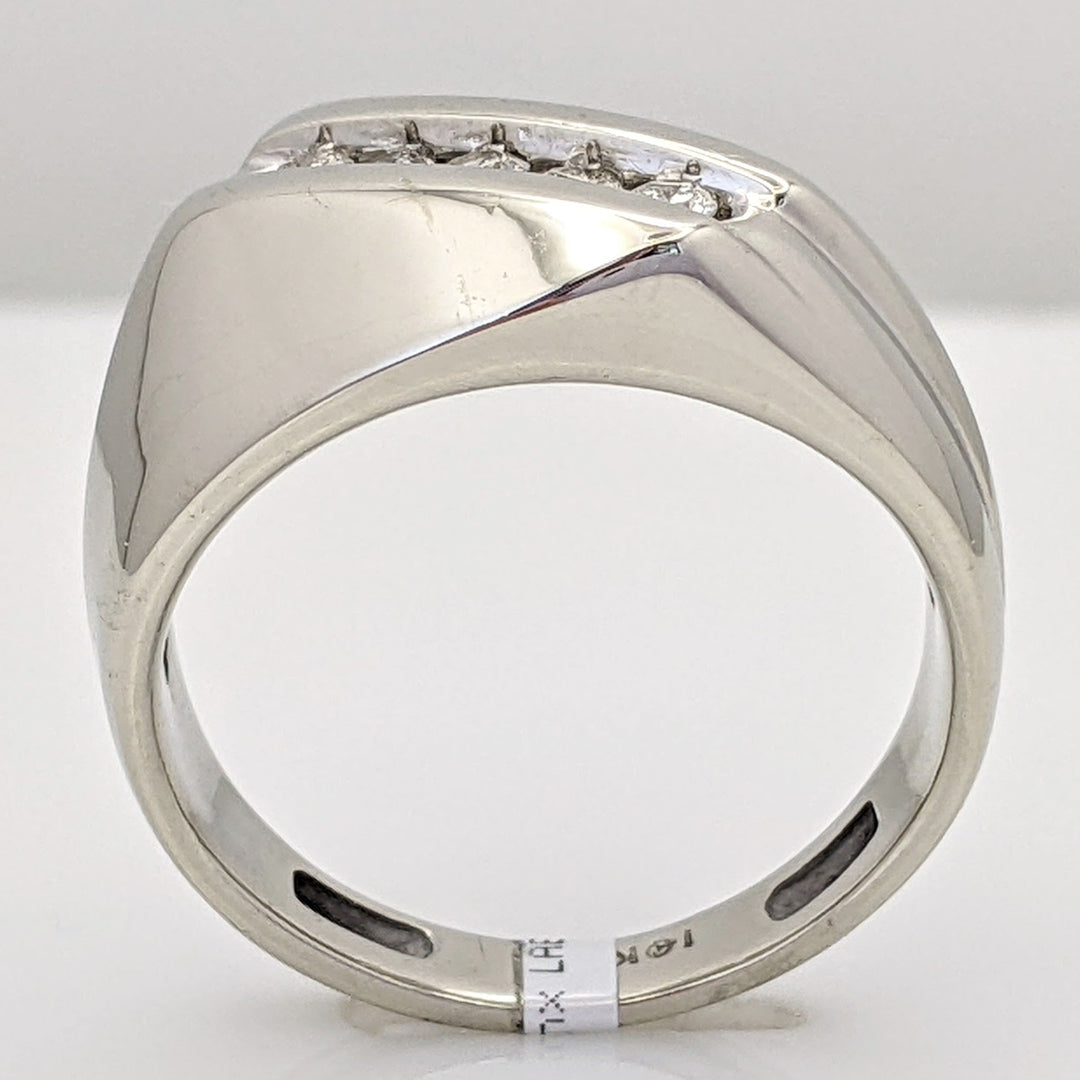 10K WHITE .23 CARAT TOTAL WEIGHT I1 H DIAMOND ROUND (5) ESTATE CHANNEL BAND 4.8 GRAMS