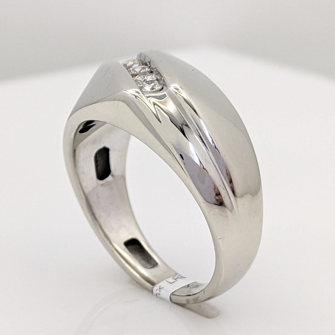 10K WHITE .23 CARAT TOTAL WEIGHT I1 H DIAMOND ROUND (5) ESTATE CHANNEL BAND 4.8 GRAMS