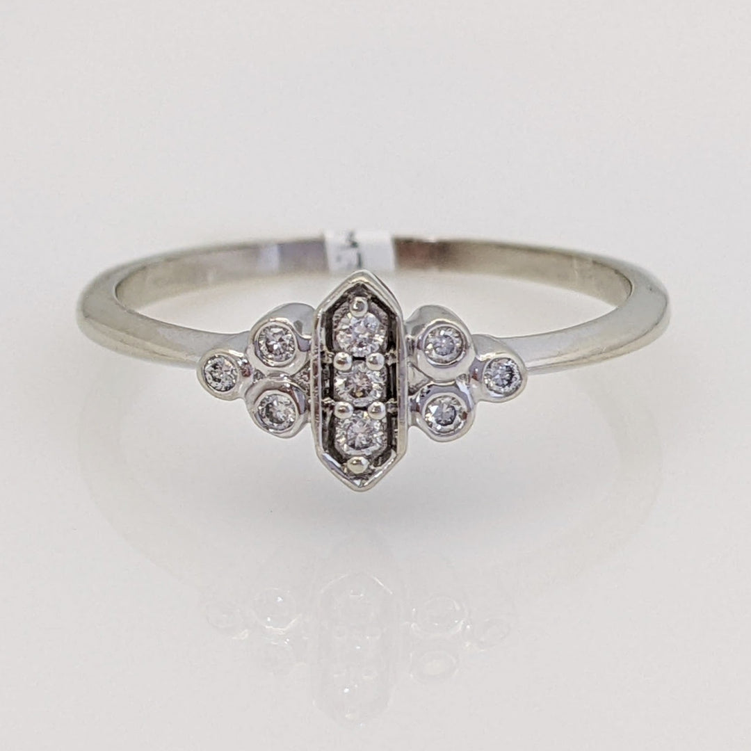 10K WHITE .10 CARAT TOTAL WEIGHT I1 G DIAMOND ROUND (9) ESTATE FASHION RING 1.6 GRAMS