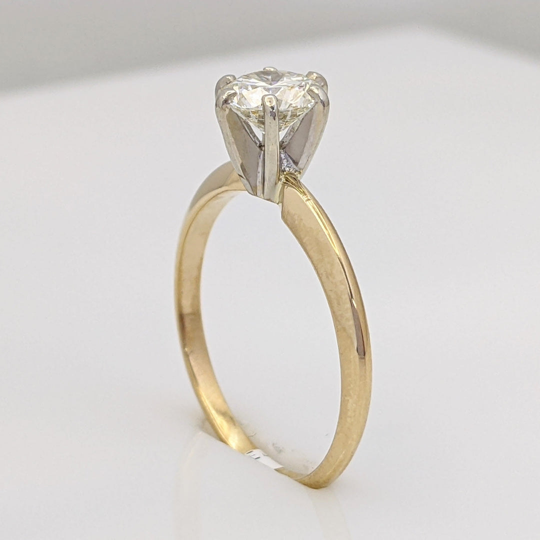 14K .75 CARAT TOTAL SI2 J DIAMOND ROUND ESTATE SOLITAIRE RING 2.0 GRAMS