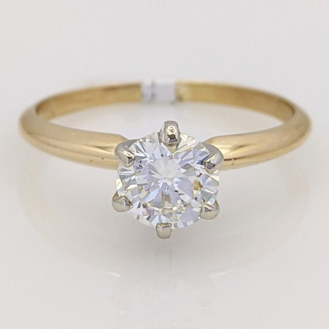 14K .75 CARAT TOTAL SI2 J DIAMOND ROUND ESTATE SOLITAIRE RING 2.0 GRAMS