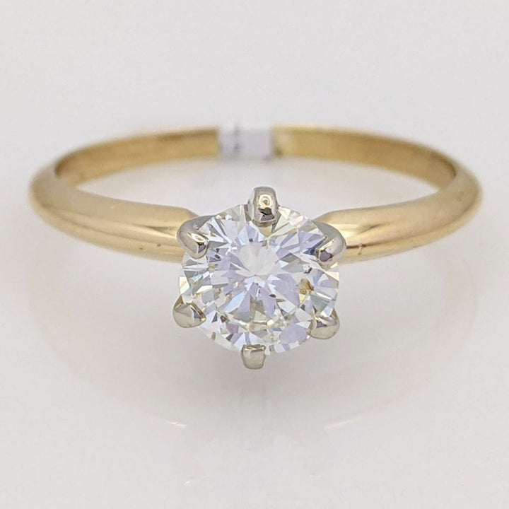 14K .75 CARAT TOTAL SI2 J DIAMOND ROUND ESTATE SOLITAIRE RING 2.0 GRAMS