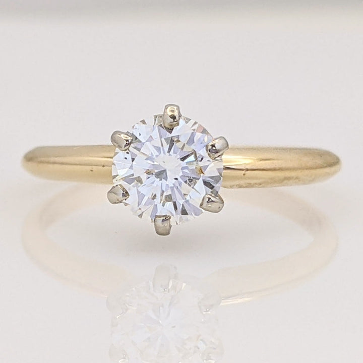 14K .75 CARAT TOTAL SI2 J DIAMOND ROUND ESTATE SOLITAIRE RING 2.0 GRAMS