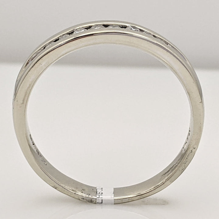 10K WHITE .25 CARAT TOTAL WEIGHT I1 H DIAMOND ROUND (8) ESTATE CHANNEL BAND 5.0 GRAMS