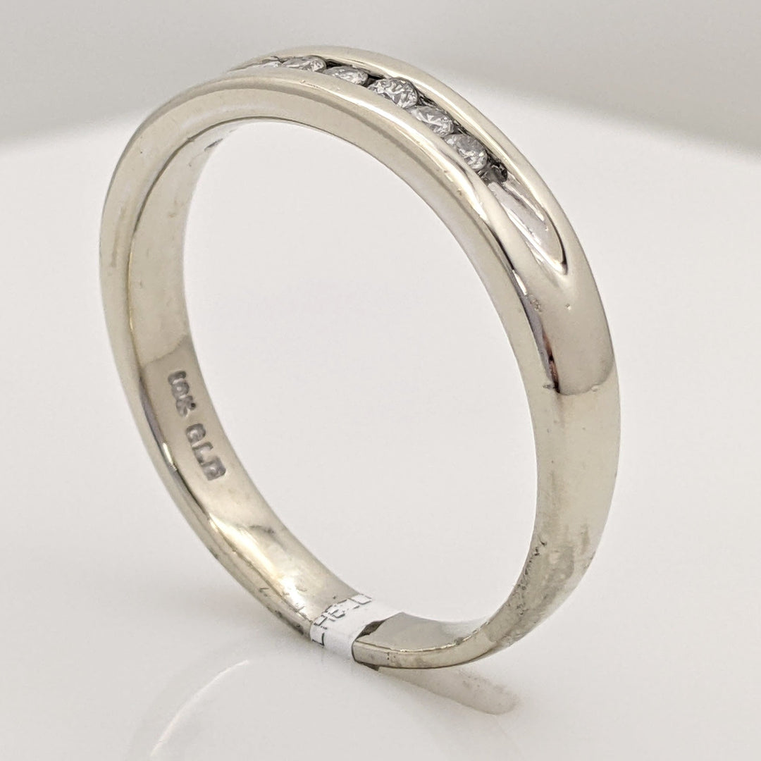 10K WHITE .25 CARAT TOTAL WEIGHT I1 H DIAMOND ROUND (8) ESTATE CHANNEL BAND 5.0 GRAMS
