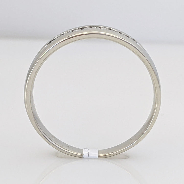 10K WHITE .15 CARAT TOTAL WEIGHT I1 H DIAMOND ROUND (10) ESTATE CHANNEL BAND 2.5 GRAMS