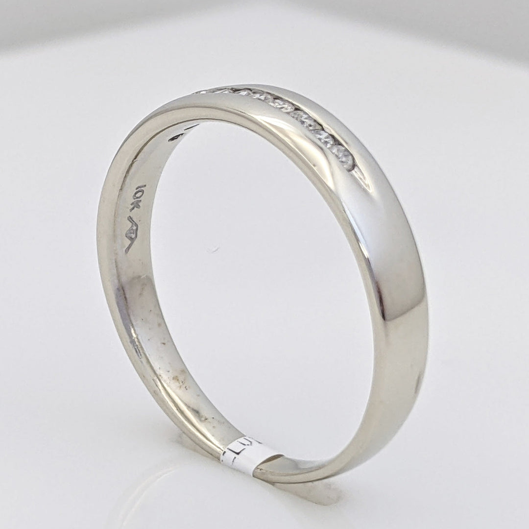 10K WHITE .15 CARAT TOTAL WEIGHT I1 H DIAMOND ROUND (10) ESTATE CHANNEL BAND 2.5 GRAMS